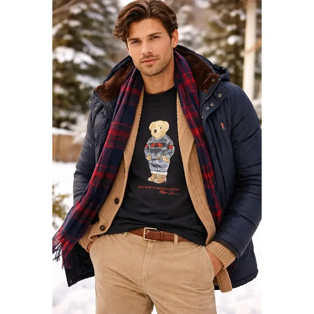 Polo Ralph Lauren Bear Long Sleeve Shirt Iconic Graphic Holiday Theme Large